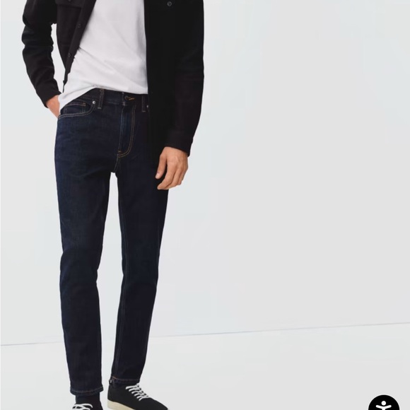 Everlane -The Organic Cotton Slim-Fit Jean. 35x32. Dark Indigo - Picture 3 of 8